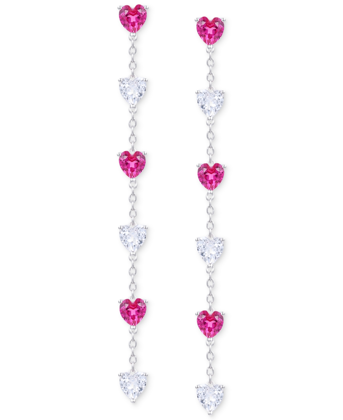 Macy's Lab Created Ruby (5-1/2 Ct. T.w.) & White Sapphire (5-1/2 Ct. T.w.) Heart Necklace, Bracelet & Earri In Ruby