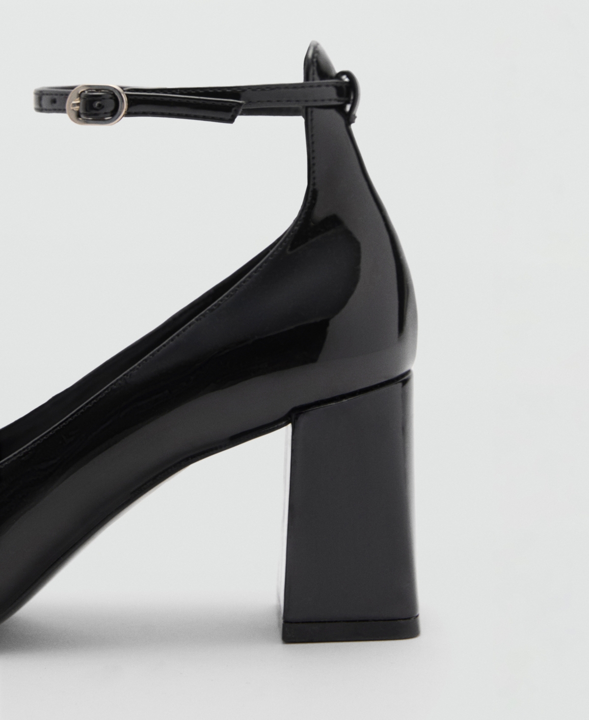 Mango Women's Patent Leather Effect Heeled Shoes In Black