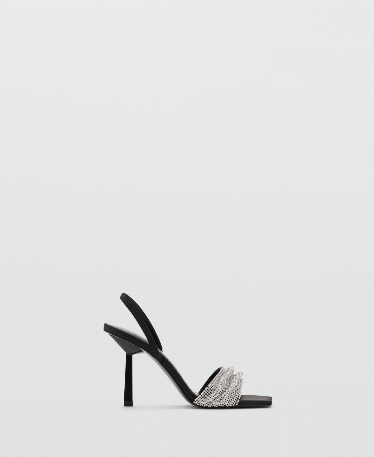Shop Mango Women's Strass Strap Heeled Sandals In Black