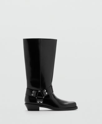 Women's Metallic Details Square Toe Boots