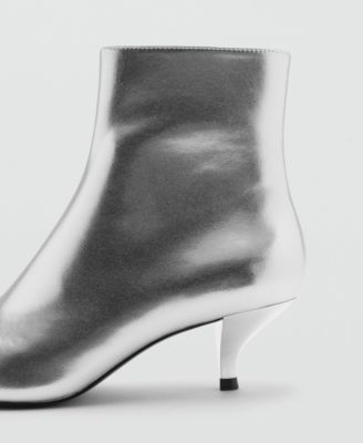 Women's Metallic Effect Pointed Toe Boots