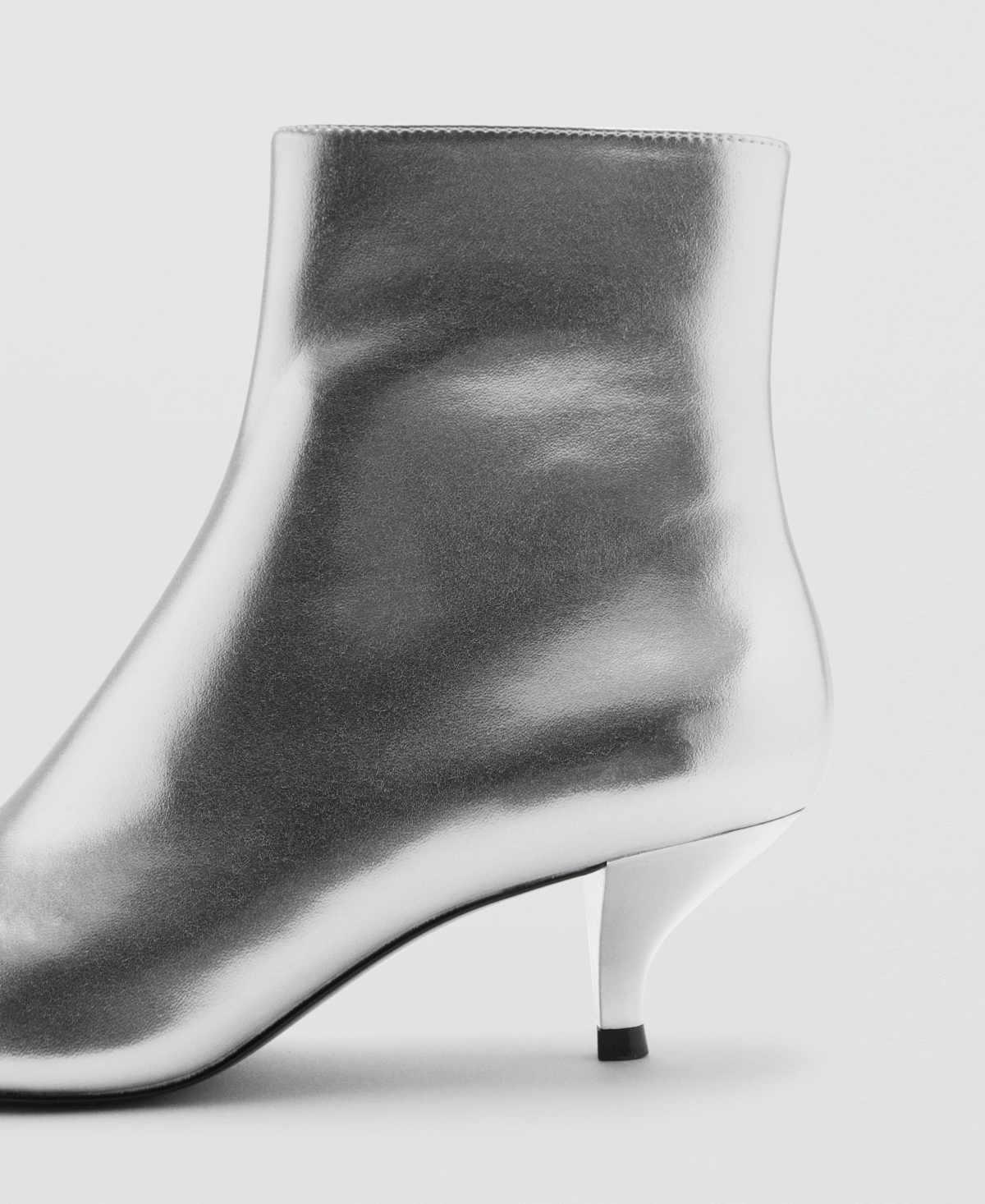 Mango Women's Metallic Effect Pointed Toe Boots In Silver