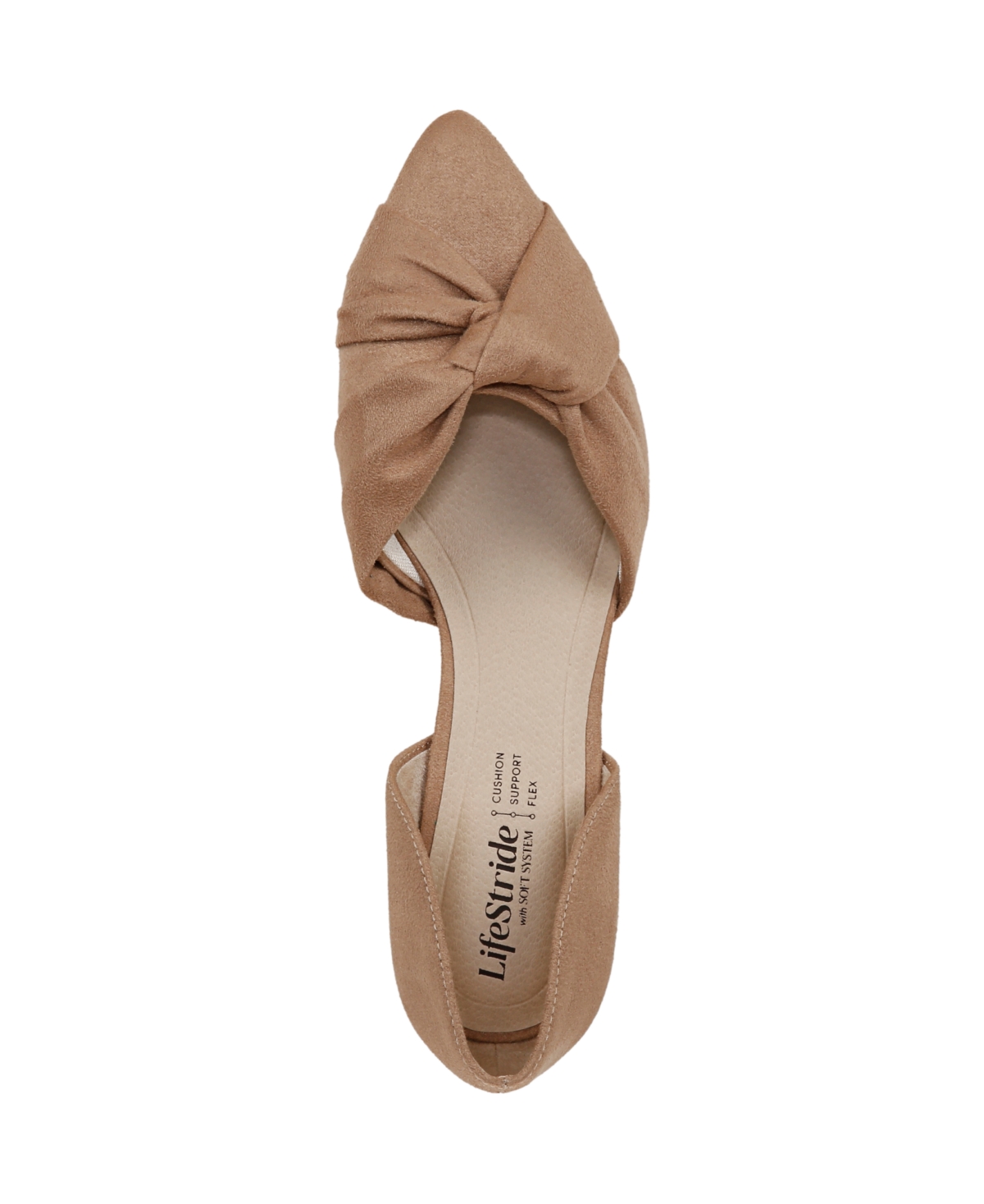 Shop Lifestride Women's Abby Pointed Toe Pumps In Bamboo Tan Microsuede