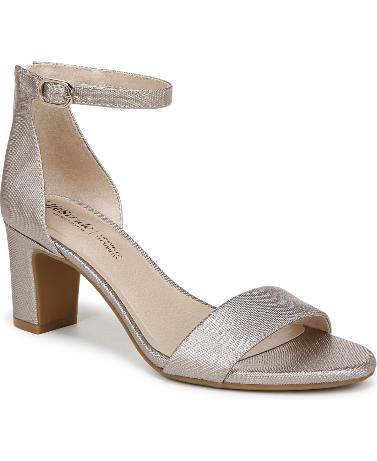 LIFESTRIDE WOMEN'S FLORENCE TWO PIECE BLOCK HEEL ANKLE STRAP SANDALS 