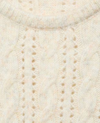 Women's Openwork Details Braided Sweater