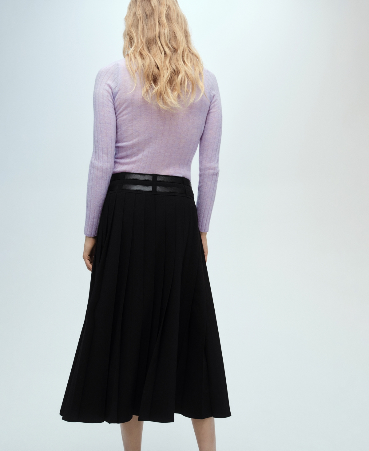 Mango Gardenia Slim Rib Sweater In Light,pastel Purple