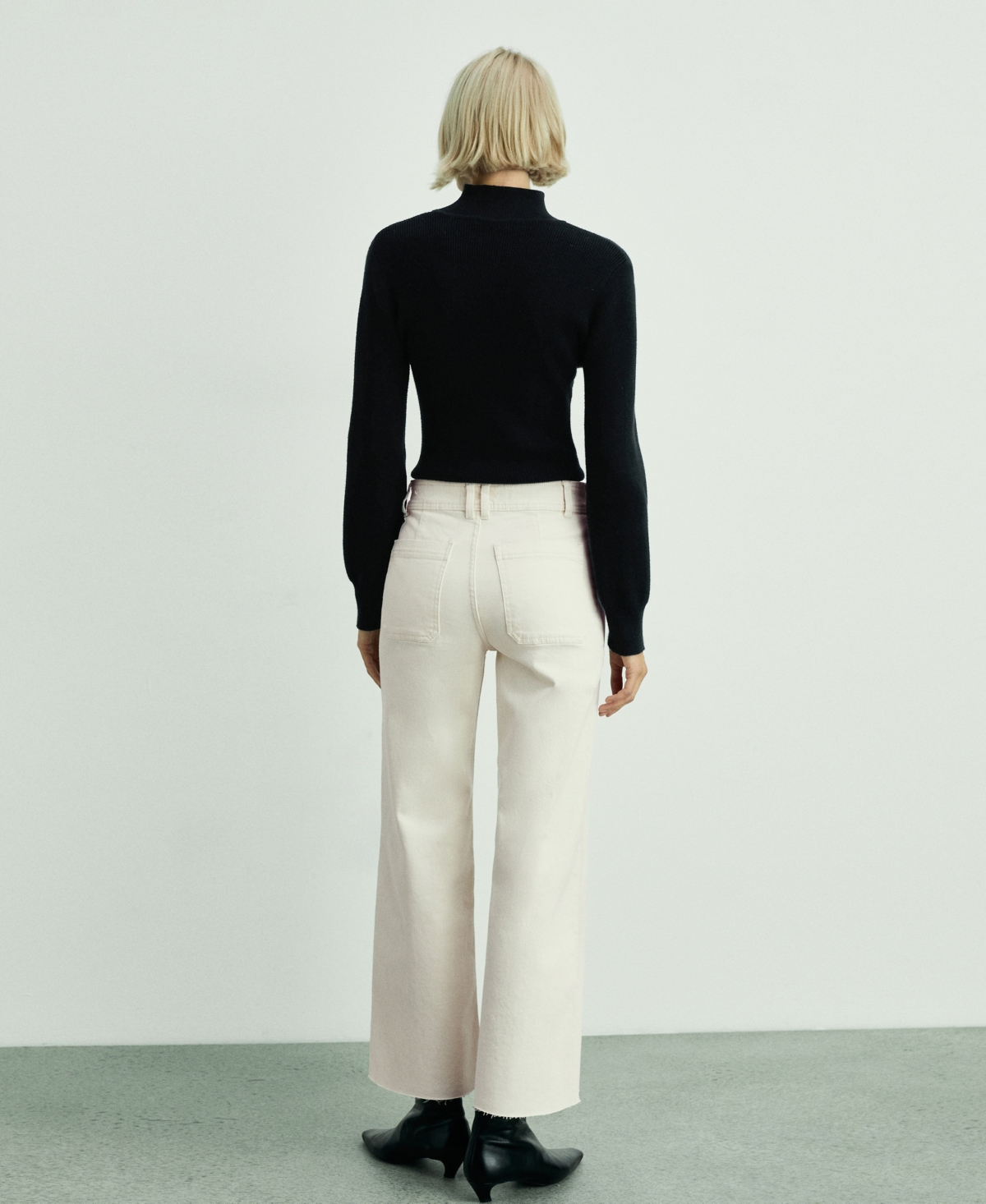 Shop Mango Women's Catherin Culotte High-rise Jeans In Off White