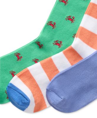 Little & Big Boys Crab Bear Crew Socks, 3-Pack
