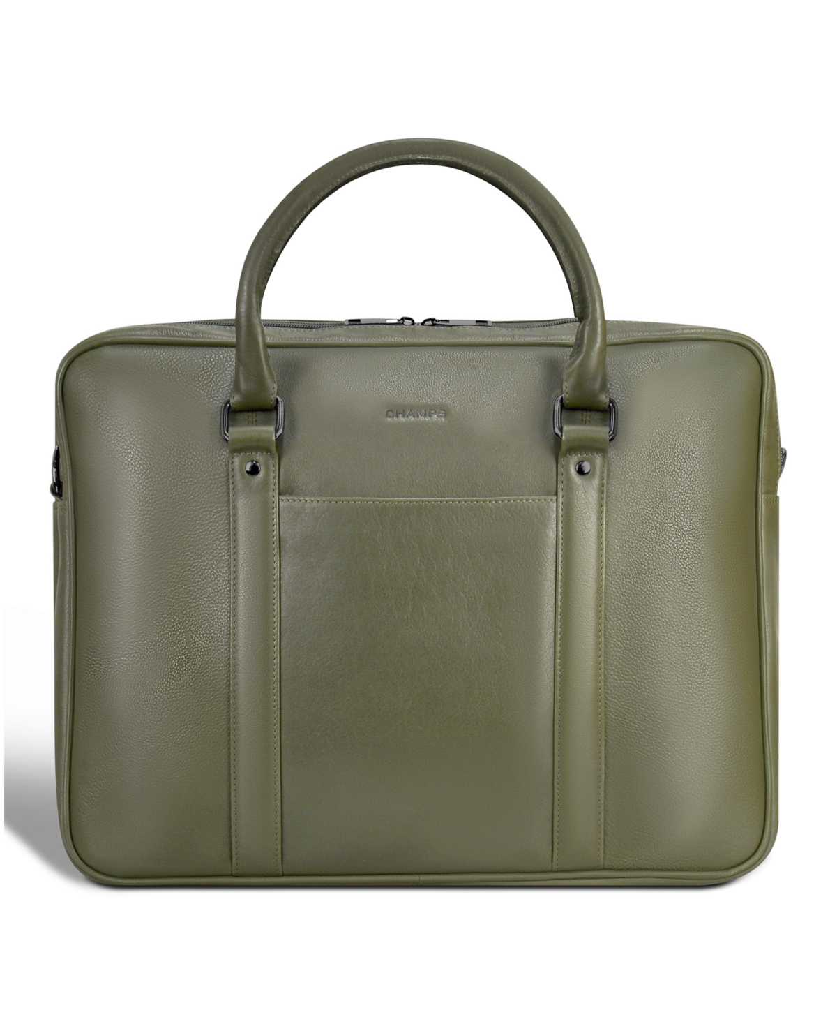 Champs Onyx Collection Leather Briefcase In Khaki