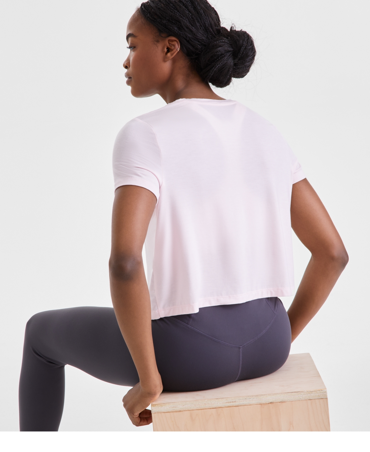Id Ideology Women's Short-sleeve Crewneck Knit T-shirt, Exclusively At Macy's In Light Berry