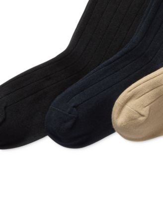 Little & Big Boys Wide Rib Slack Socks, 3-Pack 