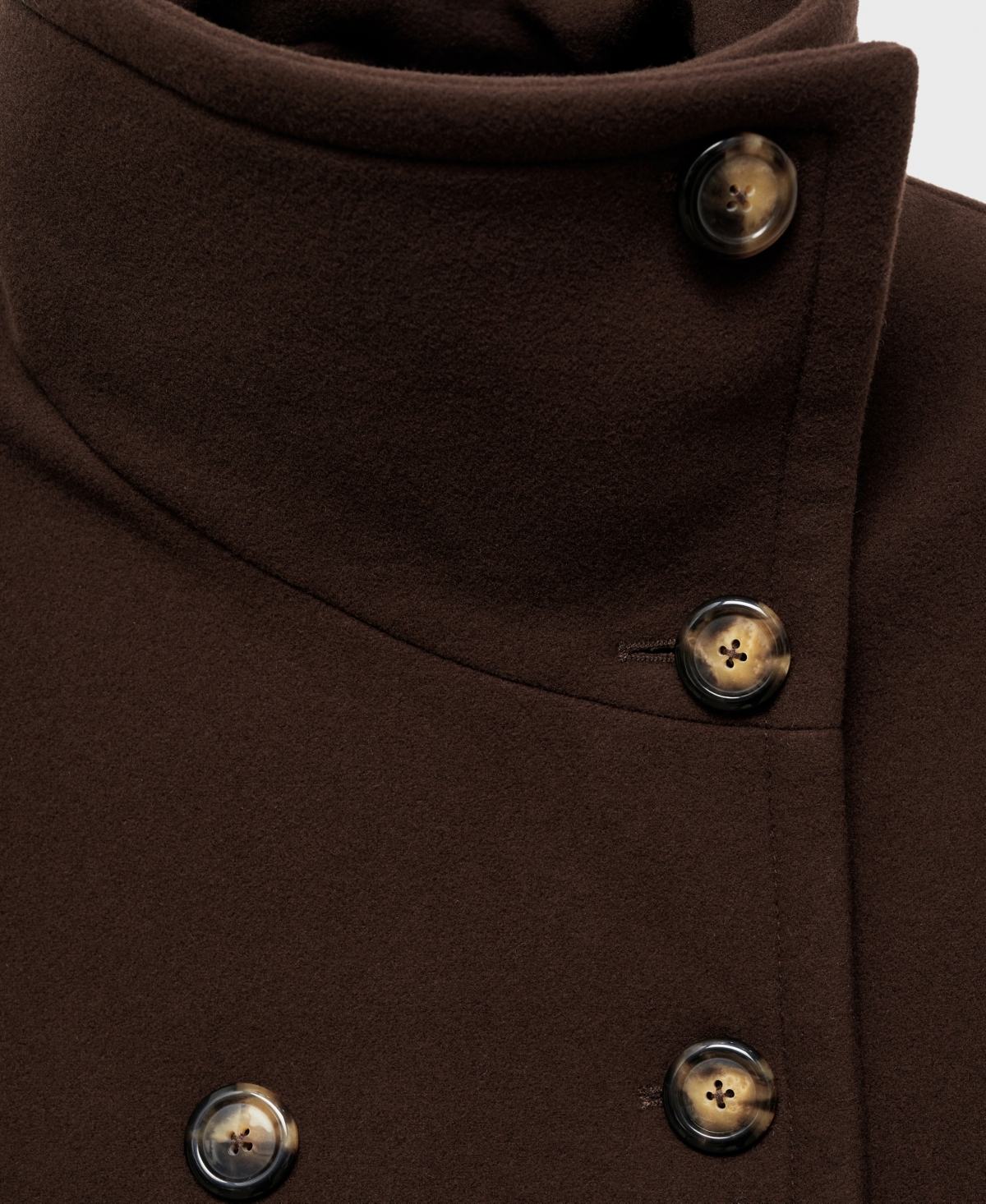 Mango Women's Double-breasted Wool Coat In Chocolate