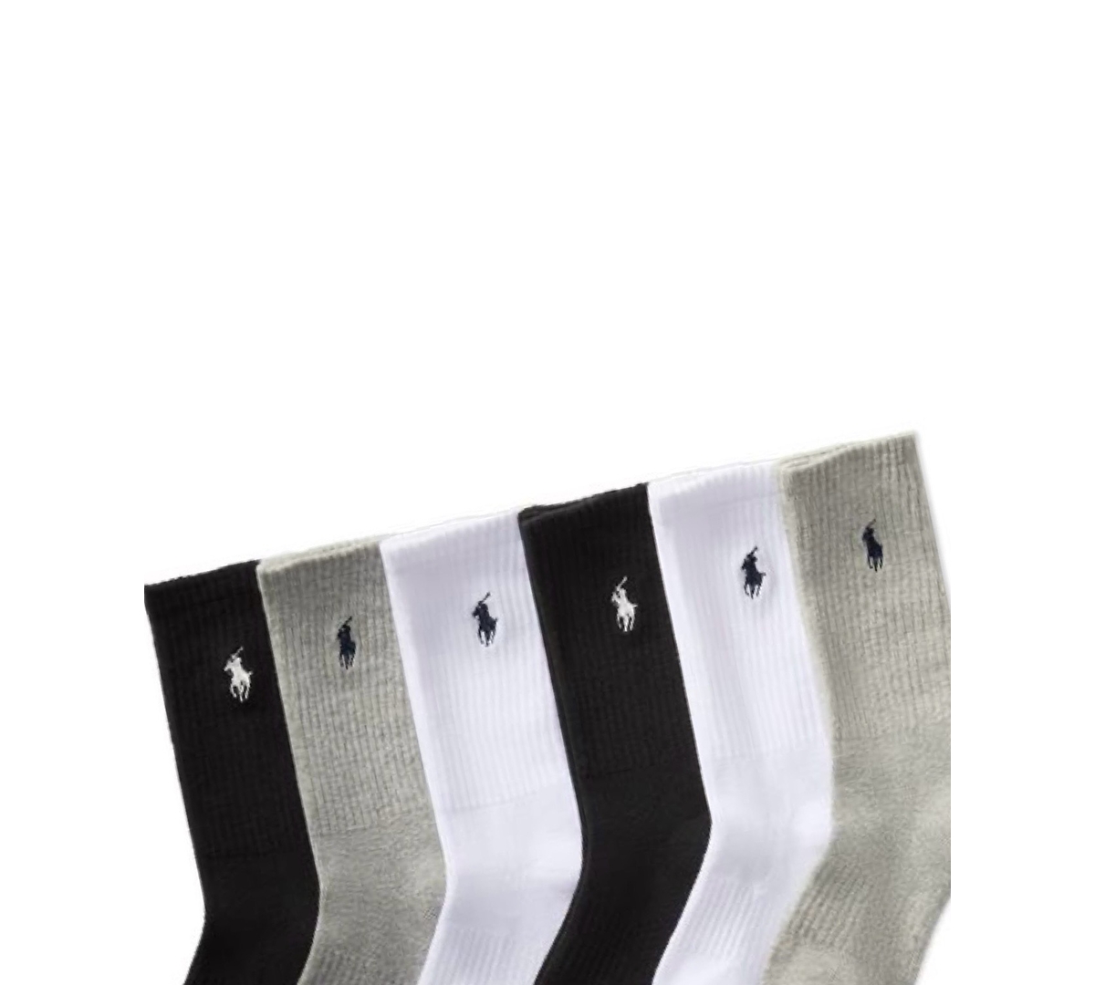 Polo Ralph Lauren Toddler Boys Solid Quarter Crew Socks, 6-pack In Gray