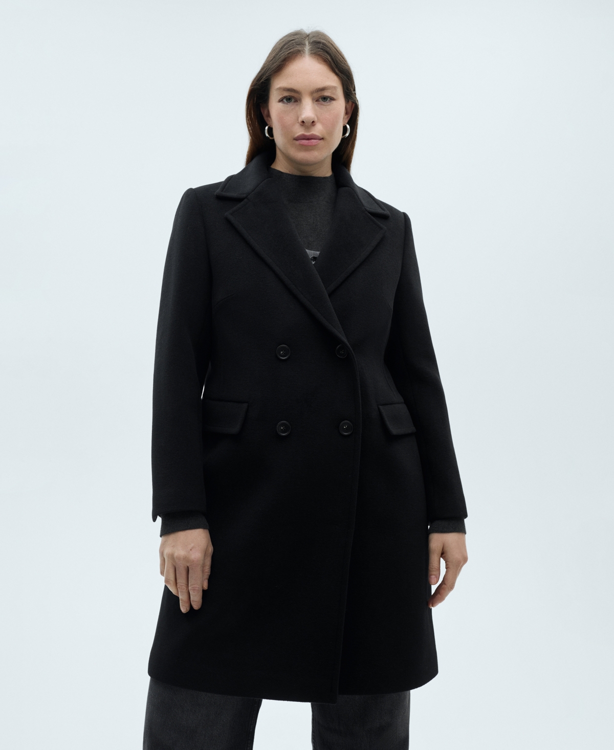MANGO WOMEN'S DOUBLE-BREASTED WOOL COAT