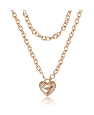 Gold-Tone Long Heart Pendant Necklace