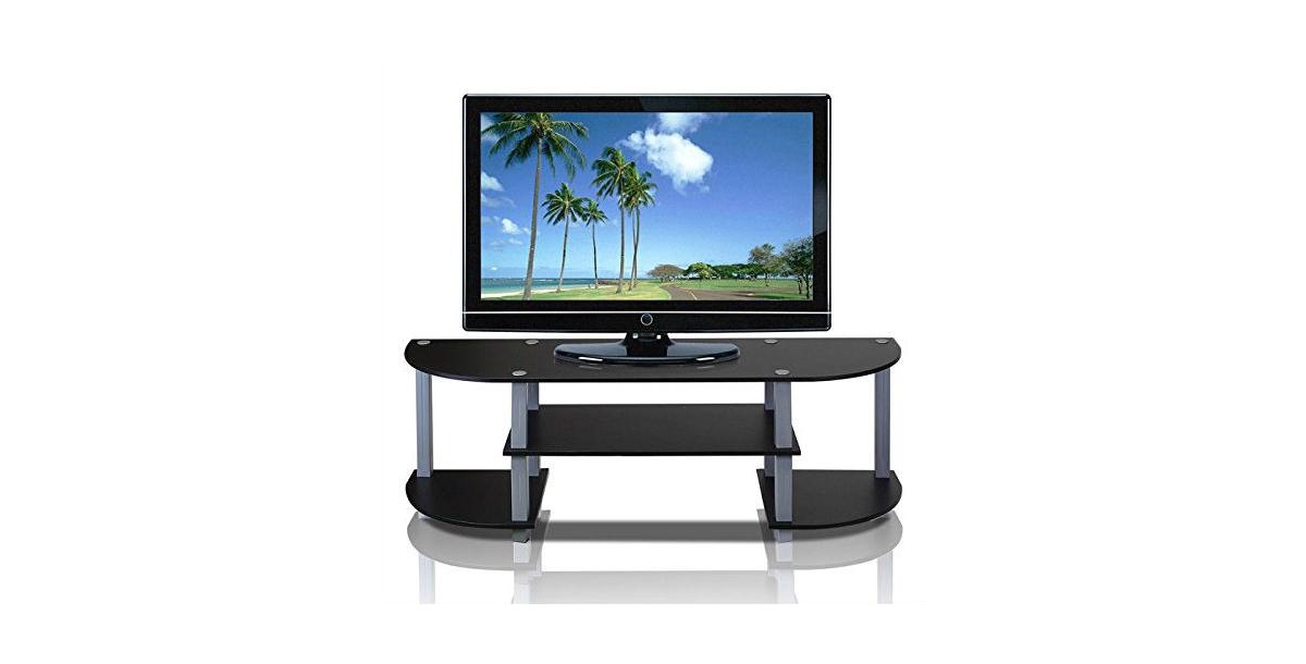 Slickblue Contemporary Tv Stand for Flat-Screen TVs with Storage and Sleek Design - Black