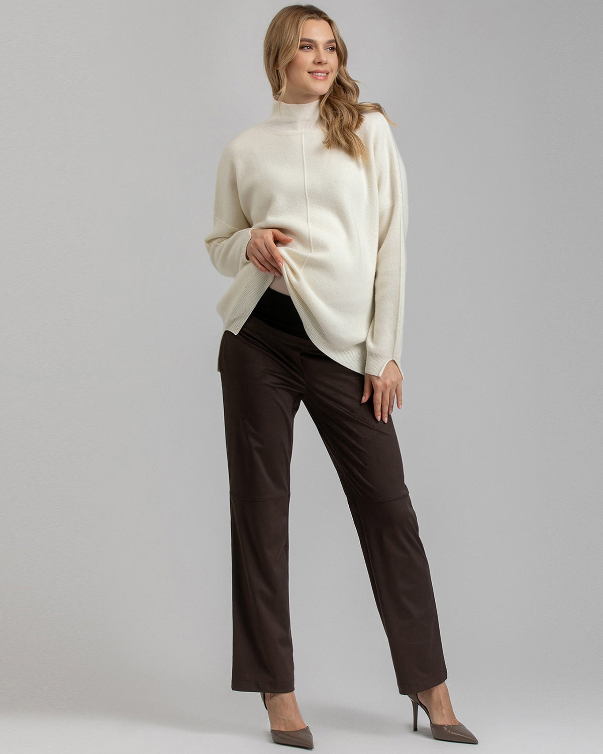 Pietro Brunelli Maternity Maternity Trousers Romeo In Dark Brown