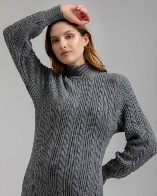 Maternity Cable Knit Mock Neck Elettra Dress
