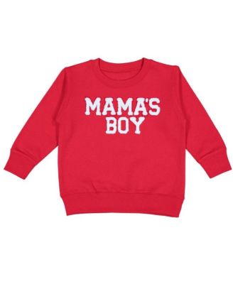 Little and Big Boys Mama's Boy Patch Valentine's Day Sweatshirt