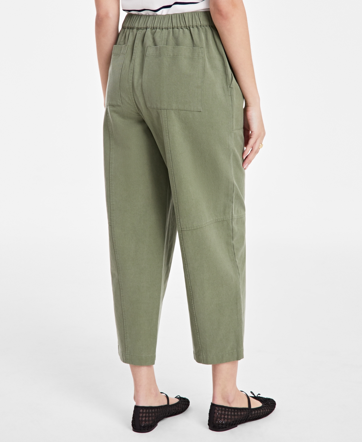On 34th Women's Pull-on Utility Barrel Pants, Exclusively At Macy's In Olivine