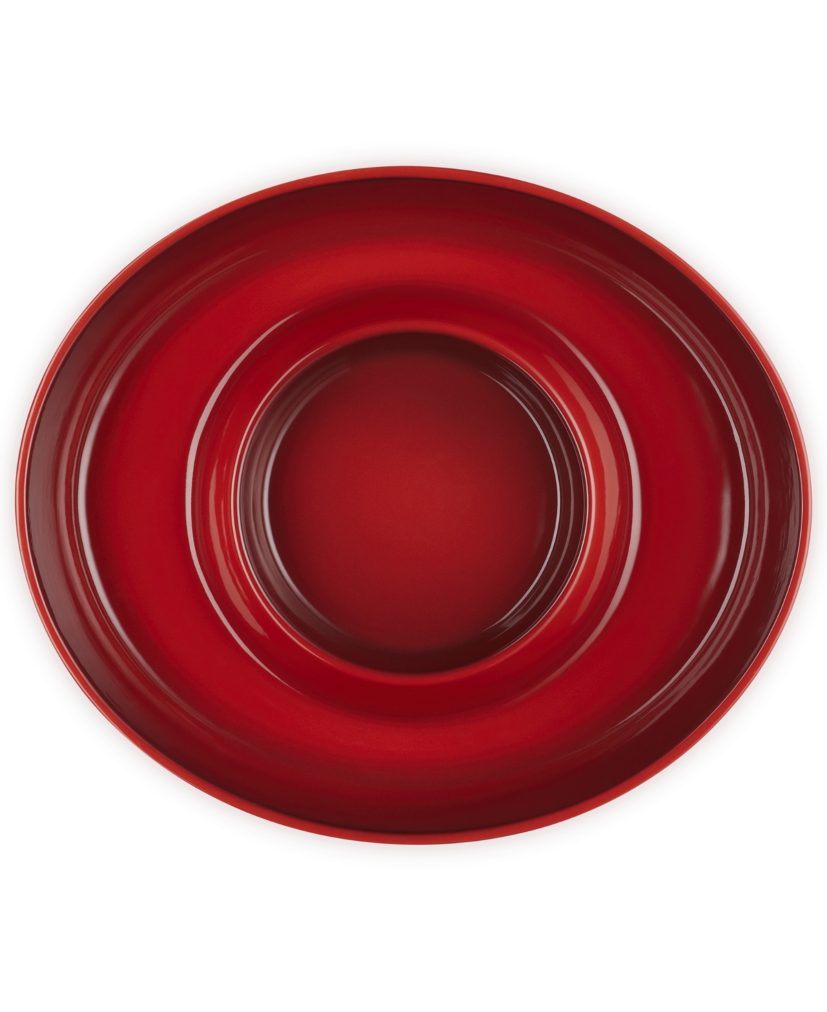 Le Creuset Stoneware Oval 13" Chip And Dip Platter In Cerise