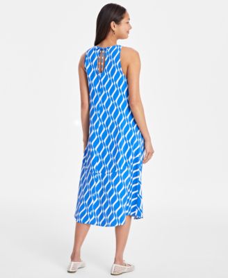 Women's Printed Sleeveless Slip Midi Dress, Exclusively at Macy's