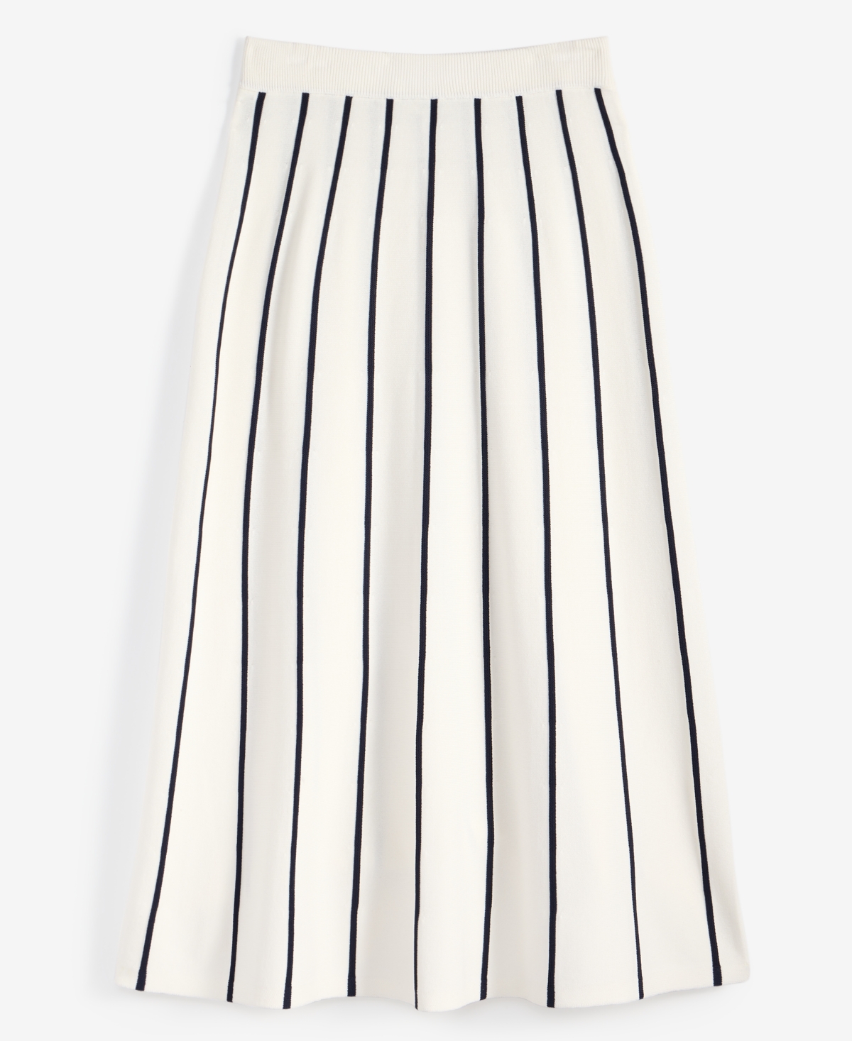 On 34th Women's Striped Pull-on Midi Sweater Skirt, Exclusively At Macy's In Winter Ivory
