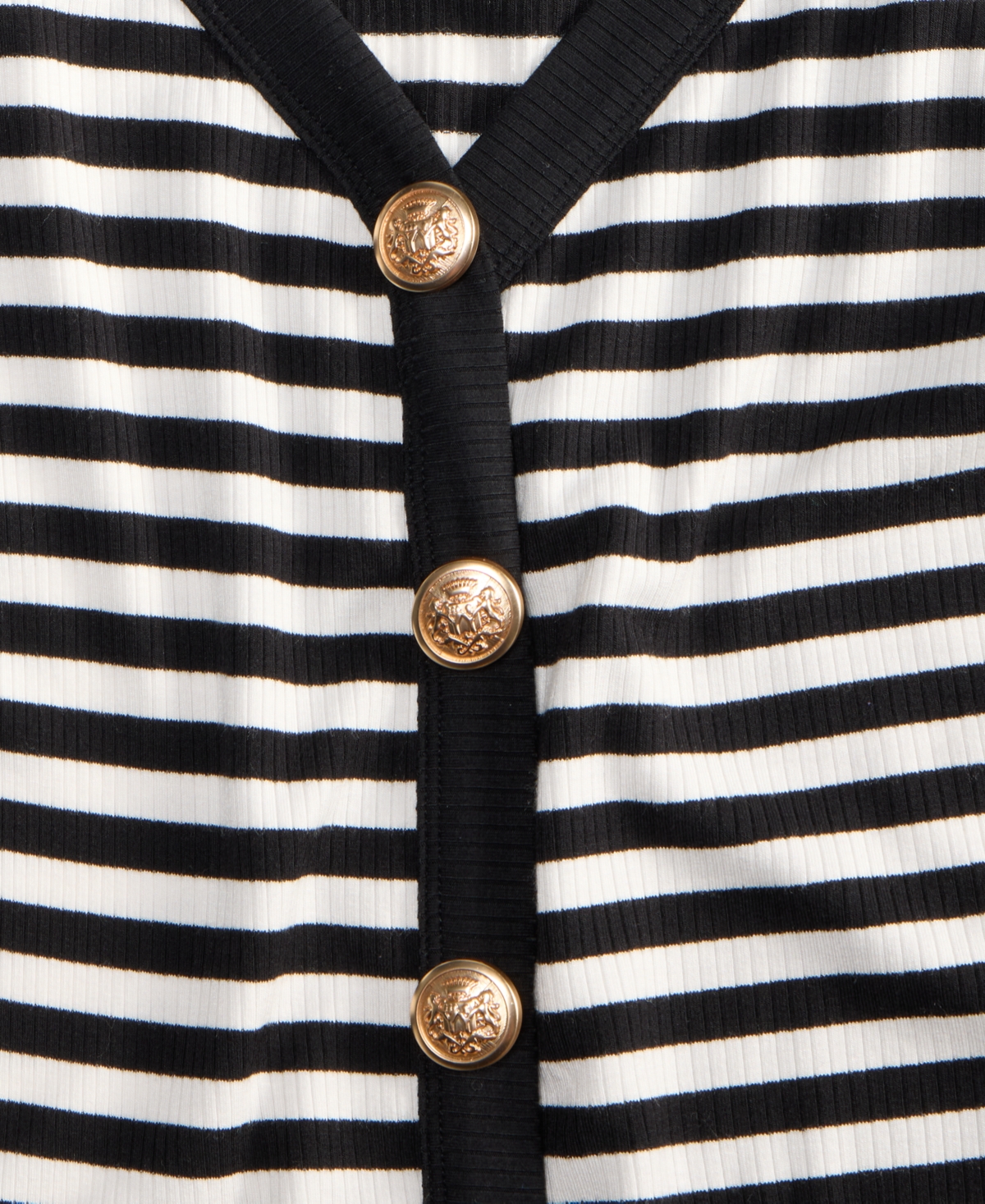 On 34th Women's Striped Knit Button Tank Top, Exclusively At Macy's In Deep Black Combo