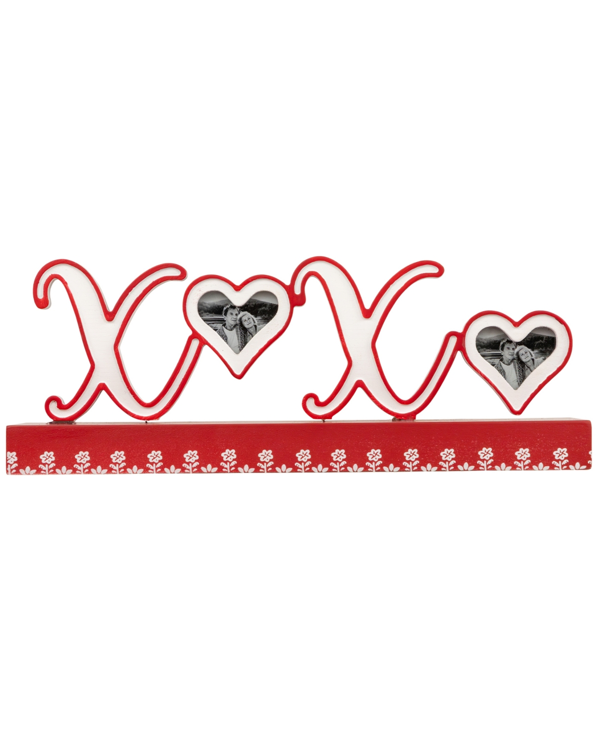 Northlight Heart And Floral "xoxo" Valentine's Day Photo Frame, 4.5" X 12" In Red