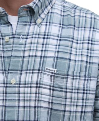 Men's Tailored-Fit Bridport Linen-Blend Plaid Shirt