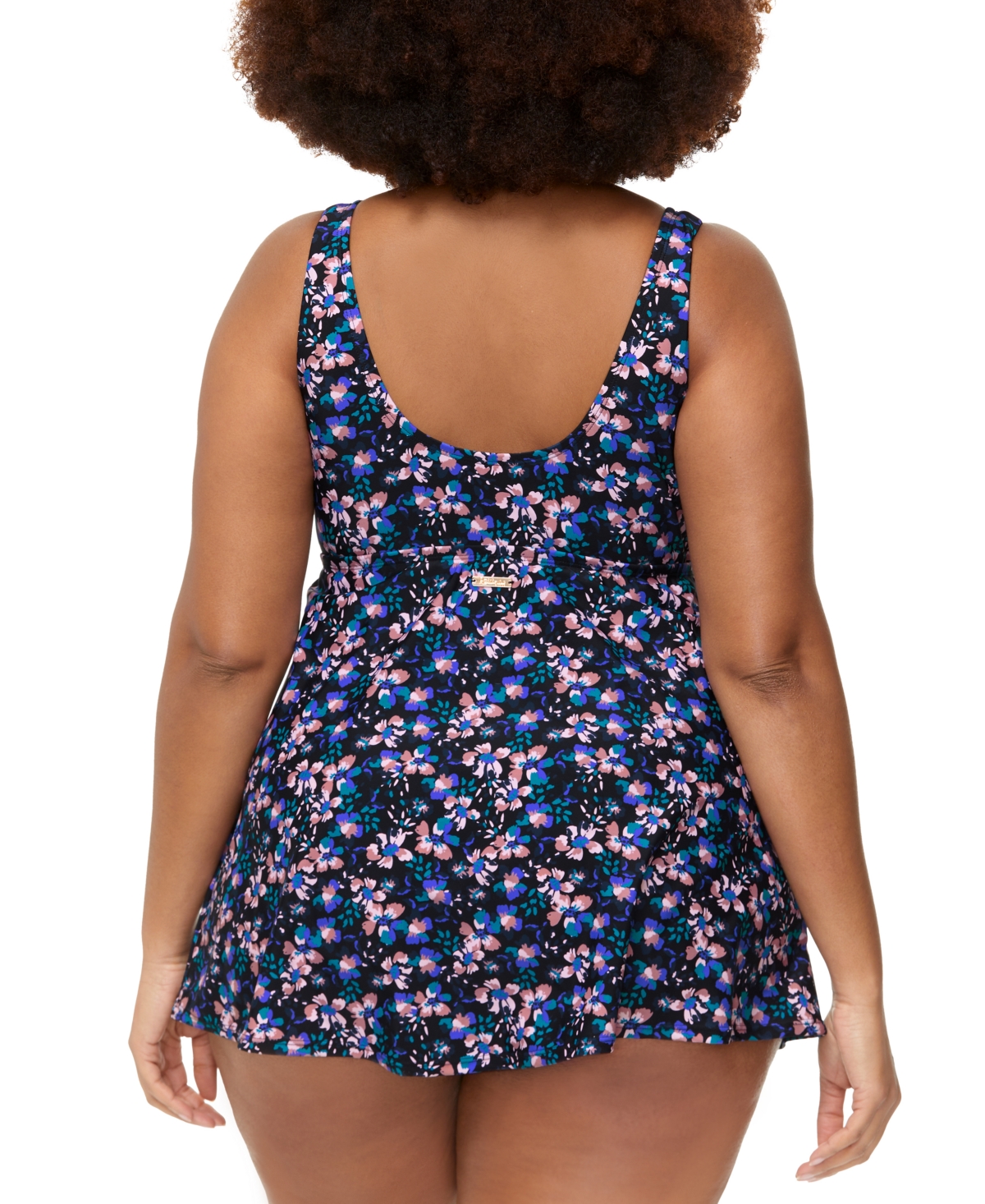 Raisins Curve Plus Size Lucia V-neck Swimdress In Black Multi