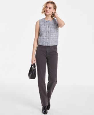 Women's Metallic Tweed Vest Top, Exclusively at Macy's