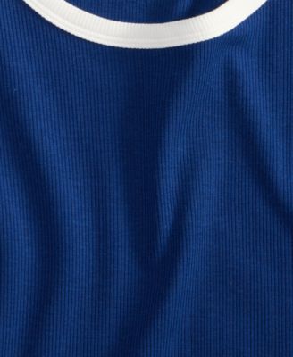 Women's Tipped Crewneck Short-Sleeve T-Shirt, Exclusively at Macy's 