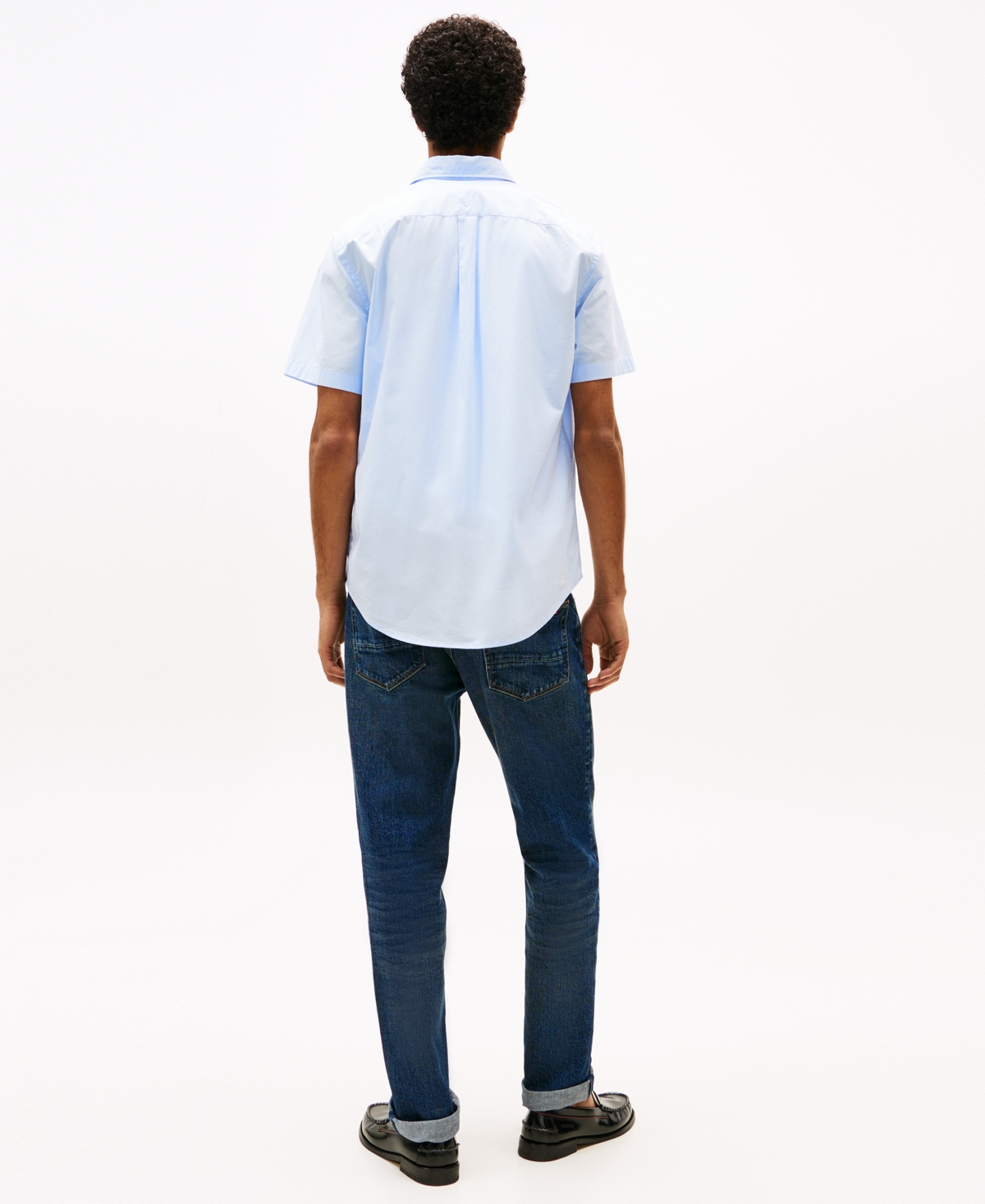 Tommy Hilfiger Men's Short Sleeve Flex Poplin Regular Fit Shirt In Sweet Blue