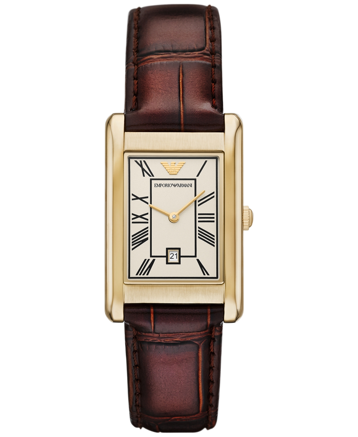 Emporio Armani Women's Brown Leather Strap Watch 25mm In Brown