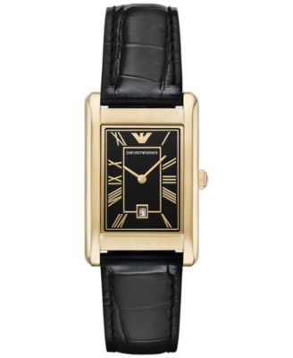 Emporio Armani - Women's Black Leather Strap Watch 25mm