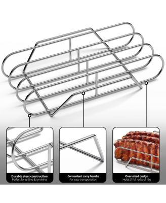 Non-Stick Rib Rack XL -  Holds 3 Full Rib Racks for Grilling & Barbecuing