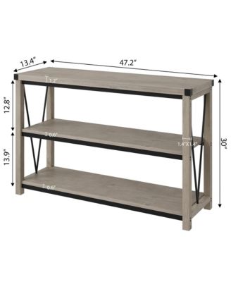Farmhouse Entryway Table,47 Inch Narrow Long Console Table with Storage, 3 Tier Wood Console Table for Living Room, Farmhouse Sofa Tables Behind Couch