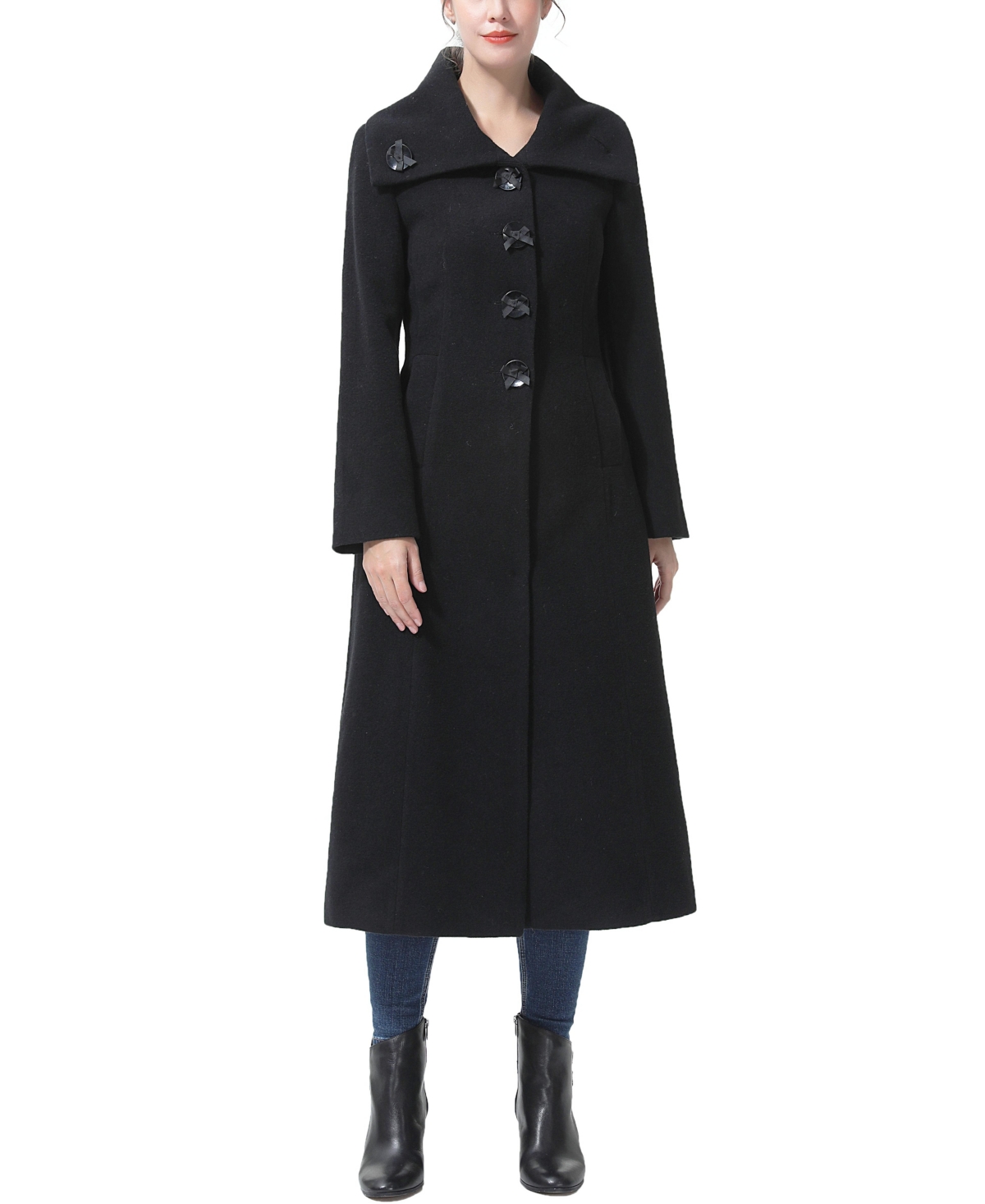 Women's Kaeli Wool Blend Maxi Coat - Black