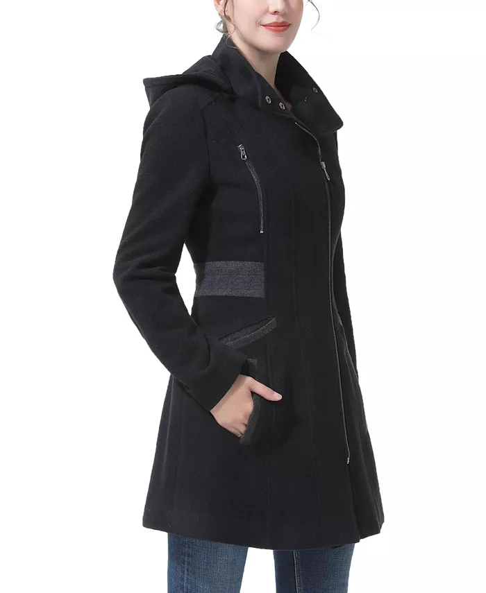 Women's Miller Wool Blend Hooded Walker Coat - thumbnail 3