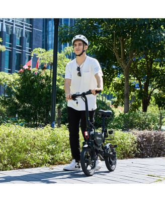 GoDash Electric Bike | Compact Folding Adult Mini E-Bike | Dual Disc Brakes | Dual Shock Suspension | Throttle and Pedal Assist | 400W Motor | 14” Tires | Up to 30 Mile Range