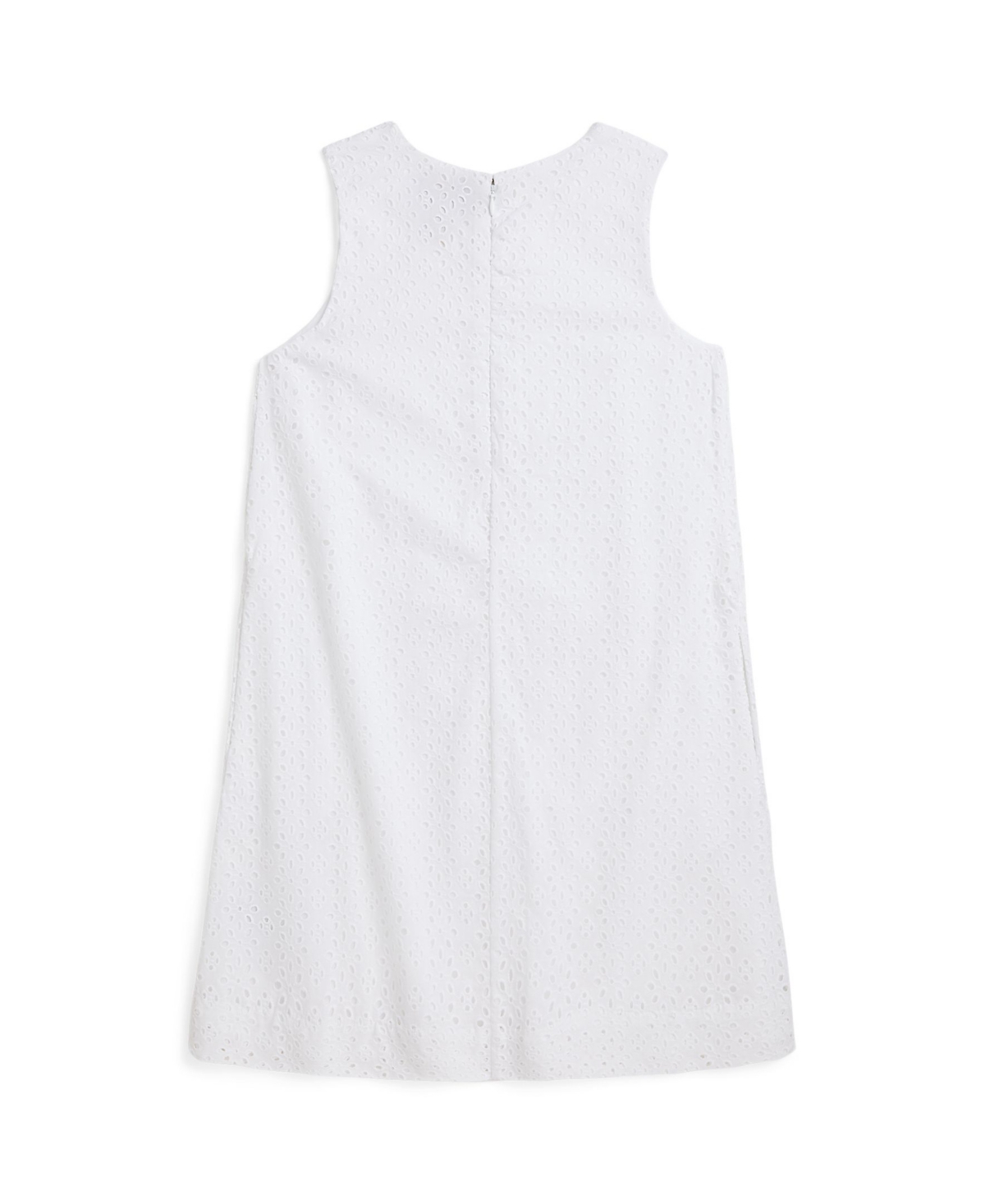 Polo Ralph Lauren Big Girls Eyelet-embroidered Cotton Dress In White