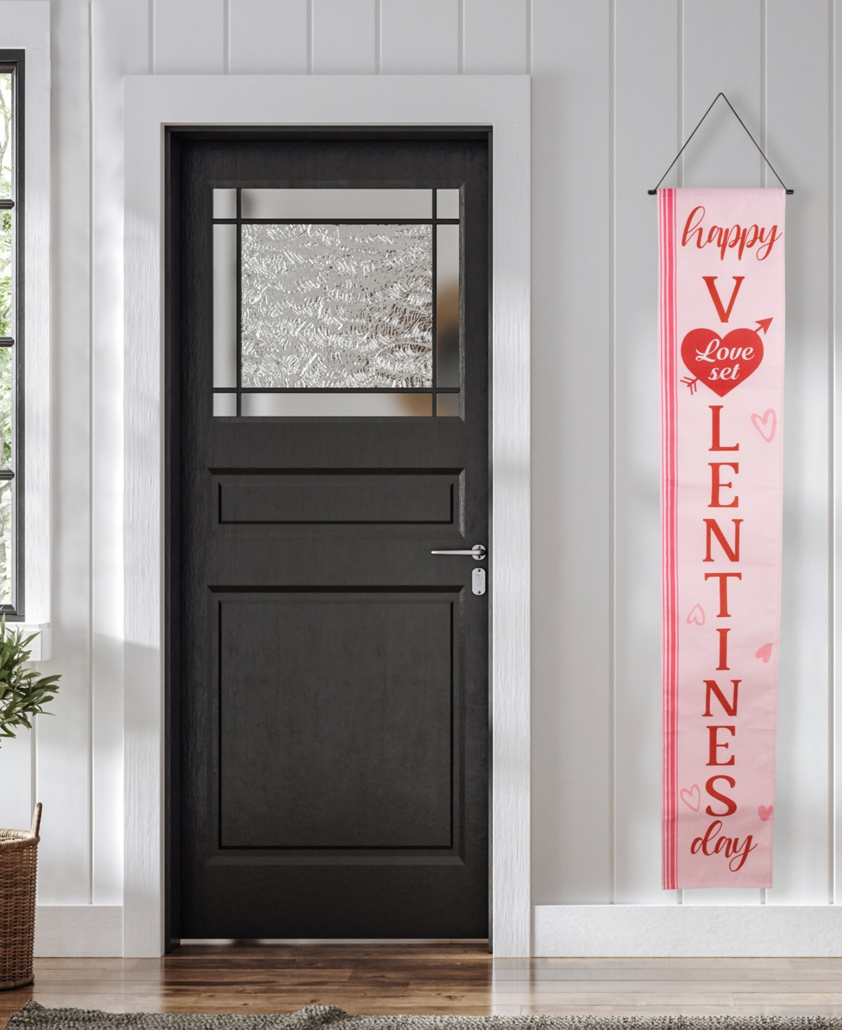 Northlight "welcome" And "happy Valentine's Day" Outdoor Door Banners, 71" In Pink
