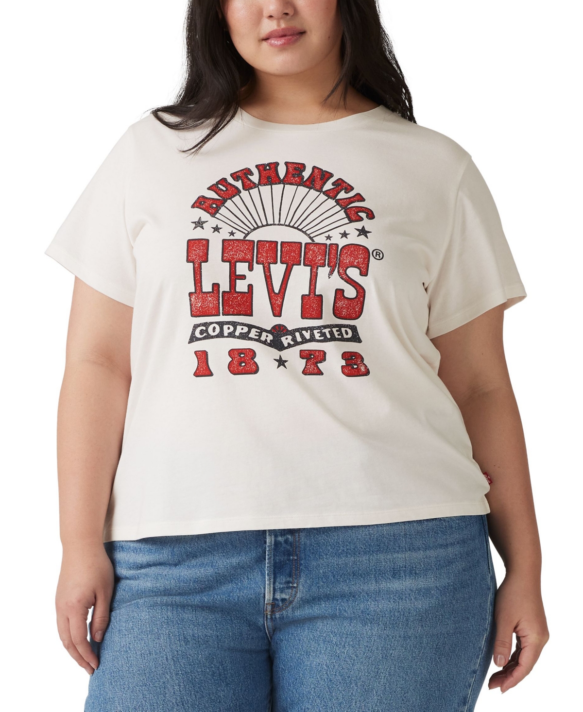 LEVI'S PLUS SIZE PERFECT COTTON LOGO SHORT-SLEEVE T-SHIRT 