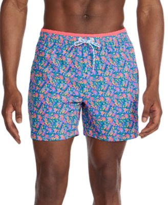 Men's Sea-Life Graphic Lined 5.5" Swim Trunks