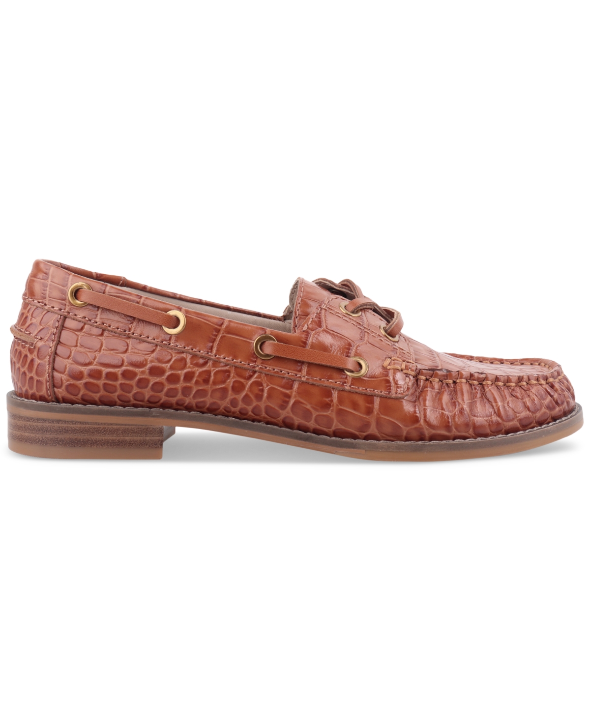 Giani Bernini Women's Lylaa Memory Foam Boat Shoe Loafers, Created For Macy's In Tobacco Brown Leather