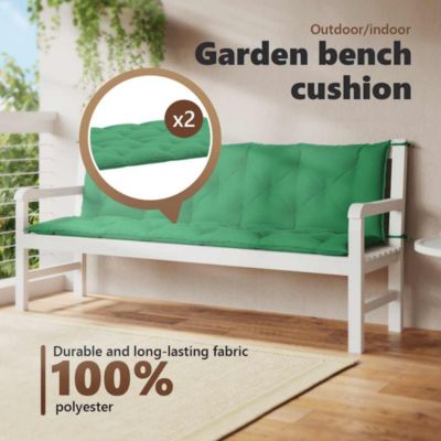 Garden Bench Cushion Green 70.9"x(19.7"+19.7")x2.8" Oxford Fabric