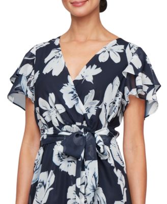 Women's Flutter-Sleeve High-Low Dress