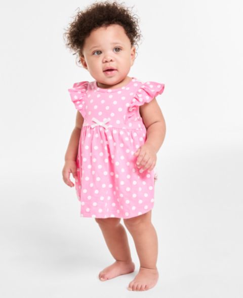 First Impressions Baby Girls Dot-Print Skirted Sunsuit