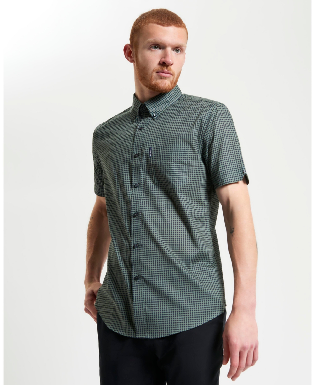 Ben Sherman Men's Geo-print Short Sleeve Shirt In Multi
